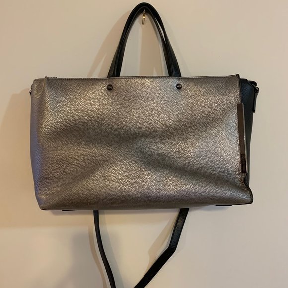 Stuart Weitzman Black /Silver Leather Tote - Picture 3 of 10
